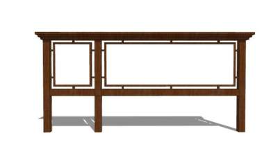 简单的防腐木宣传栏SU模型下载_sketchup草图大师SKP模型