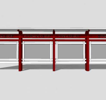 党建宣传栏标识牌SU模型下载_sketchup草图大师SKP模型