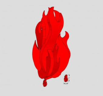 3D火焰雕塑SU模型下载_sketchup草图大师SKP模型