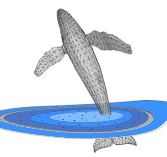跳跃的鲸鱼雕塑SU模型下载_sketchup草图大师SKP模型