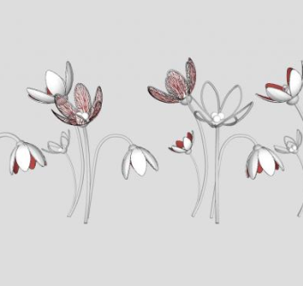 花朵雕塑SU模型下载_sketchup草图大师SKP模型