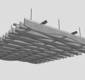轻钢龙骨格栅SU模型下载_sketchup草图大师SKP模型