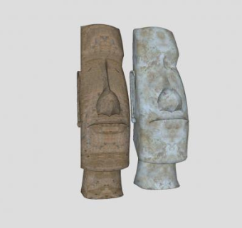 工艺品石制人脸SU模型下载_sketchup草图大师SKP模型