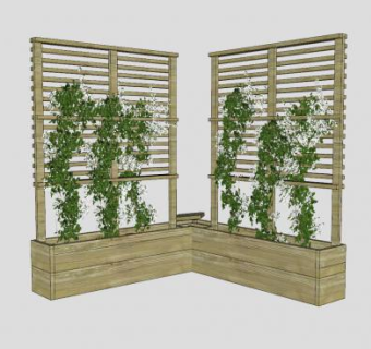 植物花箱架SU模型下载_sketchup草图大师SKP模型