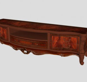 美式古典电视柜SU模型下载_sketchup草图大师SKP模型