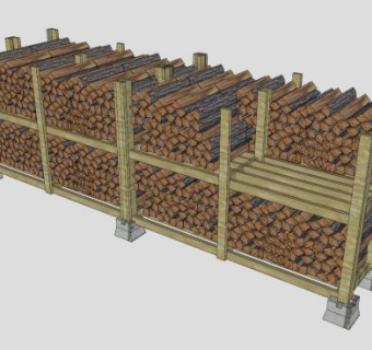 柴火木头堆SU模型下载_sketchup草图大师SKP模型
