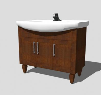 美式浴室柜SU模型下载_sketchup草图大师SKP模型
