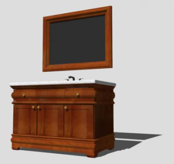美式风格浴室柜SU模型下载_sketchup草图大师SKP模型