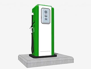 绿色充电桩加油机SU模型下载_sketchup草图大师SKP模型