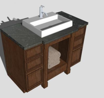实木浴室柜sketchup模型下载_sketchup草图大师SKP模型