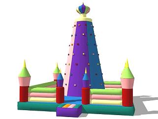 充气城堡攀岩城堡儿童游乐设施SU模型下载_sketchup...