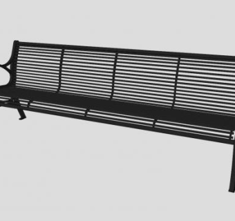 户外椅铁艺长凳SU模型下载_sketchup草图大师SKP模型