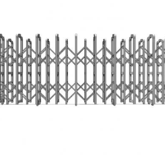 金属电动伸缩门SU模型下载_sketchup草图大师SKP模型