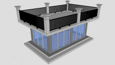 一层阳光房别墅SU模型下载_sketchup草图大师SKP模型