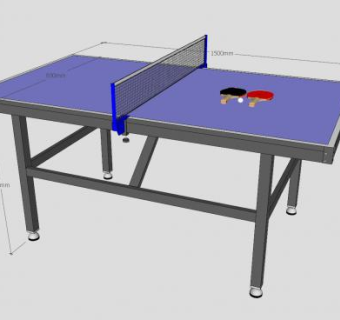 乒乓球桌乒乓球SU模型下载_sketchup草图大师SKP模型