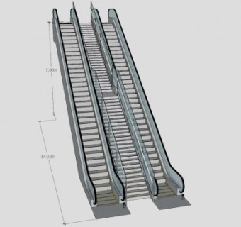 电扶梯电梯SU模型下载_sketchup草图大师SKP模型