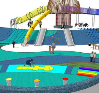 儿童游乐区游乐设备SU模型下载_sketchup草图大师SKP模型