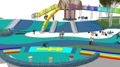 儿童游乐区游乐设备SU模型下载_sketchup草图大师SKP模型