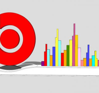 城市音符雕塑小品SU模型下载_sketchup草图大师SKP模型