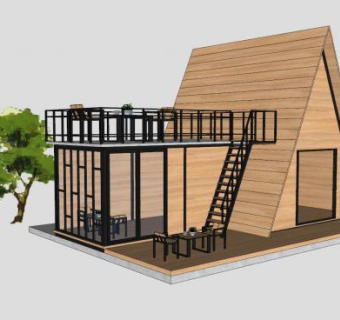 休闲度假屋SU模型下载_sketchup草图大师SKP模型