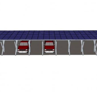 汽车遮阳停车棚SU模型下载_sketchup草图大师SKP模型