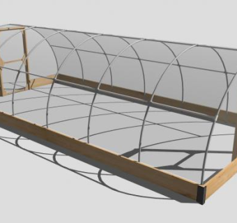 半圆形温室大棚SU模型下载_sketchup草图大师SKP模型