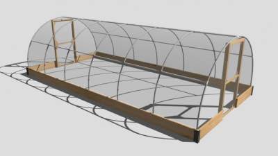 半圆形温室大棚SU模型下载_sketchup草图大师SKP模型