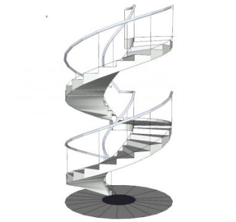 旋转体螺旋梯SU模型下载_sketchup草图大师SKP模型