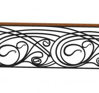 装饰艺术铁栏杆SU模型下载_sketchup草图大师SKP模型