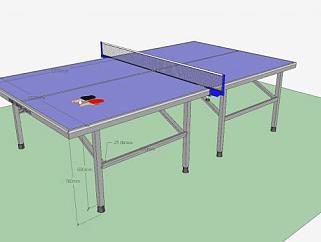 乒乓球桌标准型SU模型下载_sketchup草图大师SKP模型