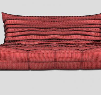 橘红色沙发家具SU模型下载_sketchup草图大师SKP模型