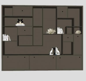 书柜摆放柜SU模型下载_sketchup草图大师SKP模型