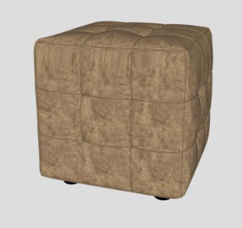 软包方凳SU模型下载_sketchup草图大师SKP模型