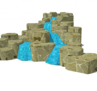 假山石流水SU模型下载_sketchup草图大师SKP模型