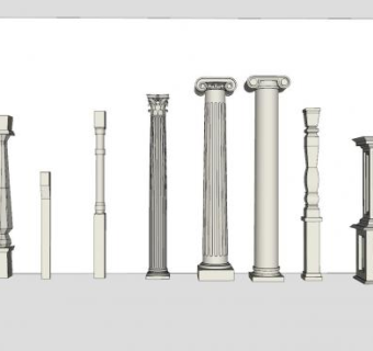 罗马柱系列SU模型下载_sketchup草图大师SKP模型