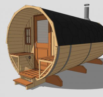 木桶住宅木屋度假屋SU模型下载_sketchup草图大师SKP模型