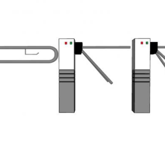 三棍闸机SU模型下载_sketchup草图大师SKP模型