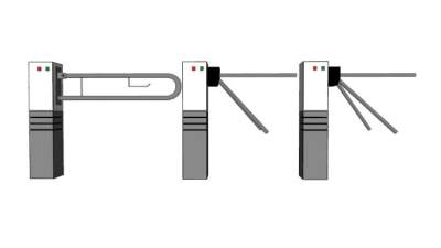 三棍闸机SU模型下载_sketchup草图大师SKP模型