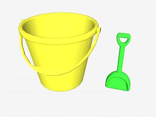 玩具铲子和塑料桶SU模型下载_sketchup草图大师SKP模型