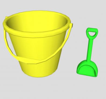 玩具铲子和塑料桶SU模型下载_sketchup草图大师SKP模型