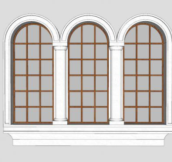 欧式M窗窗户SU模型下载_sketchup草图大师SKP模型
