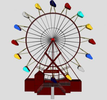 摩天轮游乐设施SU模型下载_sketchup草图大师SKP模型