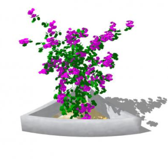 三角花盆盆栽SU模型下载_sketchup草图大师SKP模型
