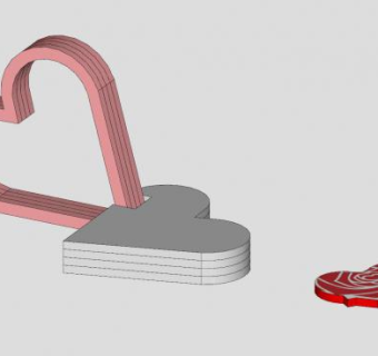 心形小雕塑SU模型下载_sketchup草图大师SKP模型