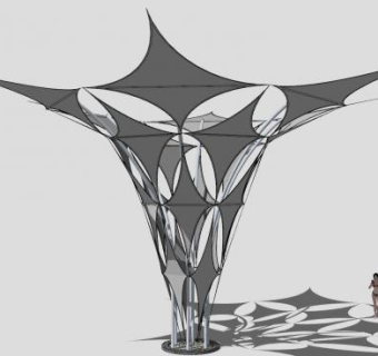 广场现代雕塑SU模型下载_sketchup草图大师SKP模型