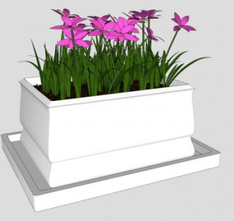 现代花坛花池SU模型下载_sketchup草图大师SKP模型