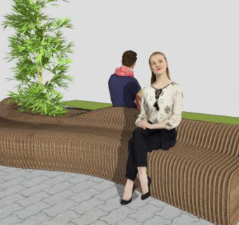 户外创意景观座椅SU模型下载_sketchup草图大师SKP模型