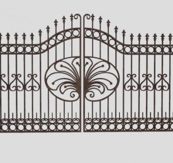 金属铁艺大门SU模型下载_sketchup草图大师SKP模型
