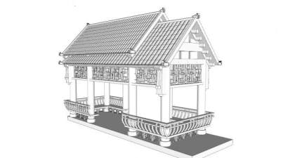 古建亭子SU模型下载_sketchup草图大师SKP模型