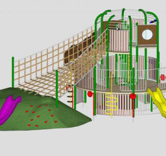 儿童游乐设施区域SU模型下载_sketchup草图大师SKP模型